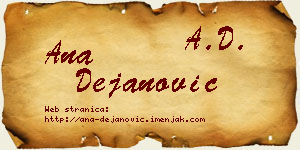 Ana Dejanović vizit kartica